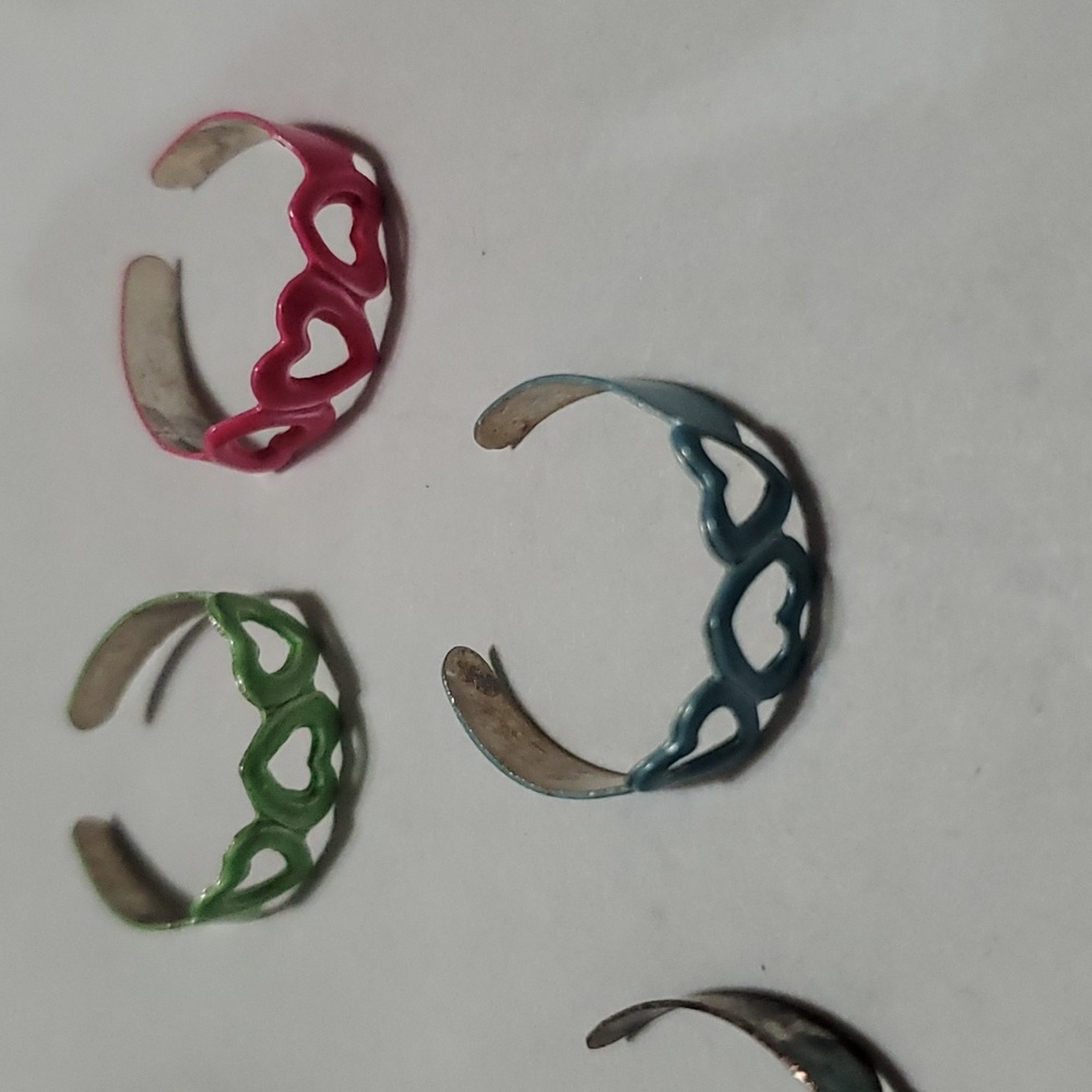 Multi colored Toe ring set - Picture 2 of 4